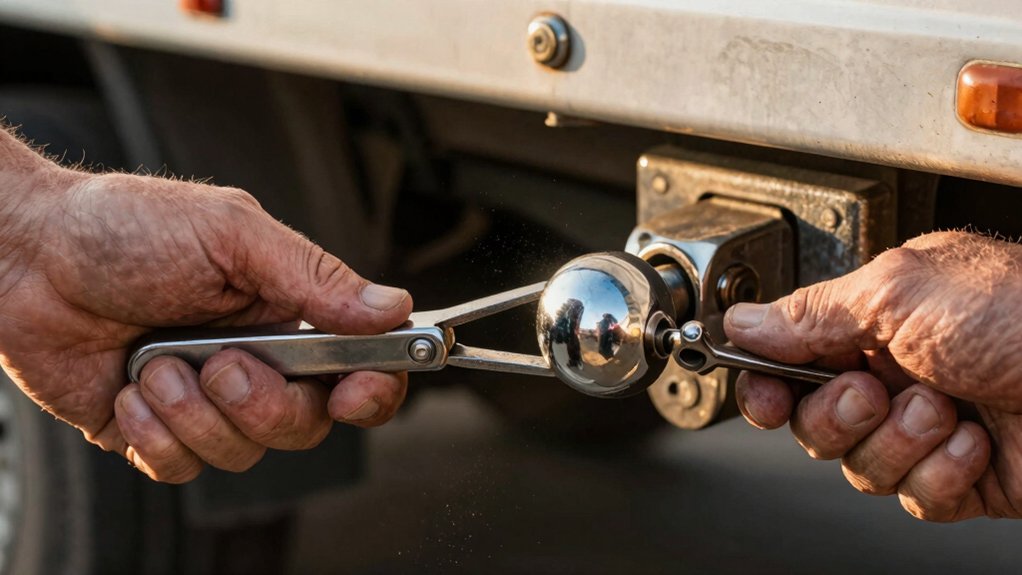 detaching trailer from ball hitch
